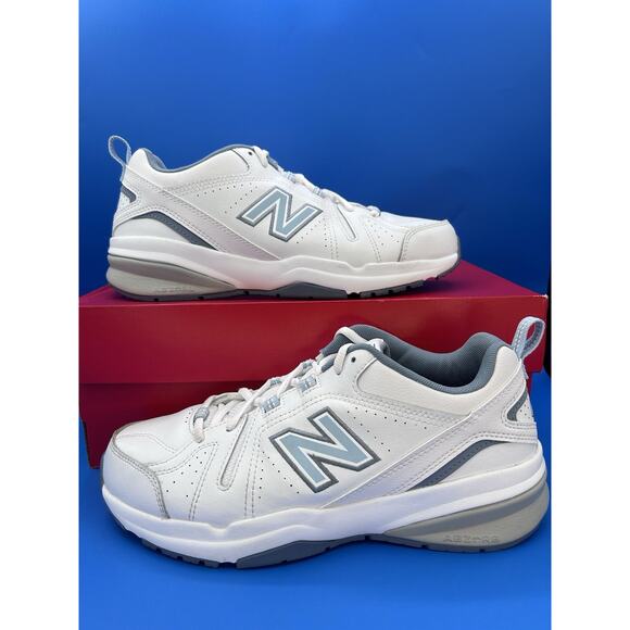 New Balance 608 Womens Size 9 White Blue WX608v5 SEE PICS - Picture 1 of 12